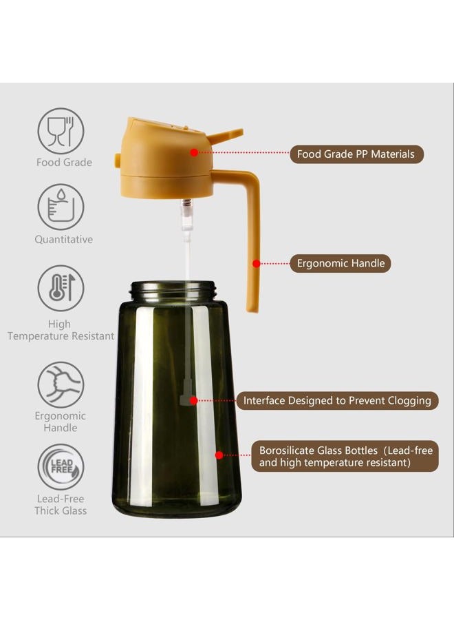 SWEET VIEW Olive Oil Dispenser and Oil Sprayer - 470ml Glass Lightproof Oil Pourer for Kitchen, Air Fryer, Cooking, Salad and BBQ - Image 5