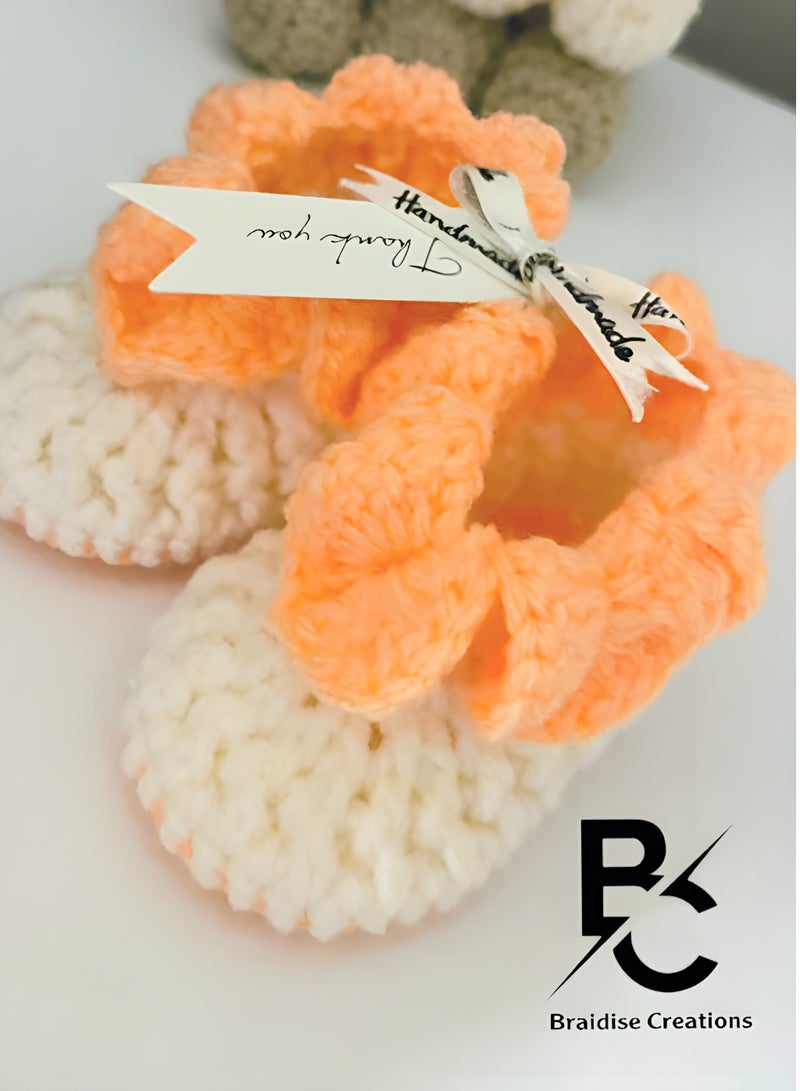 إبداعات جديلة Botas naranjas con diseño único para niñas (suela de 7,6 cm)  - Image 4