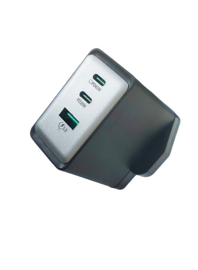 كيندو شاحن حائط عالمي 100 واط (2 منفذ Type-C PD65w/PD20w + USB 3.0) - Image 1
