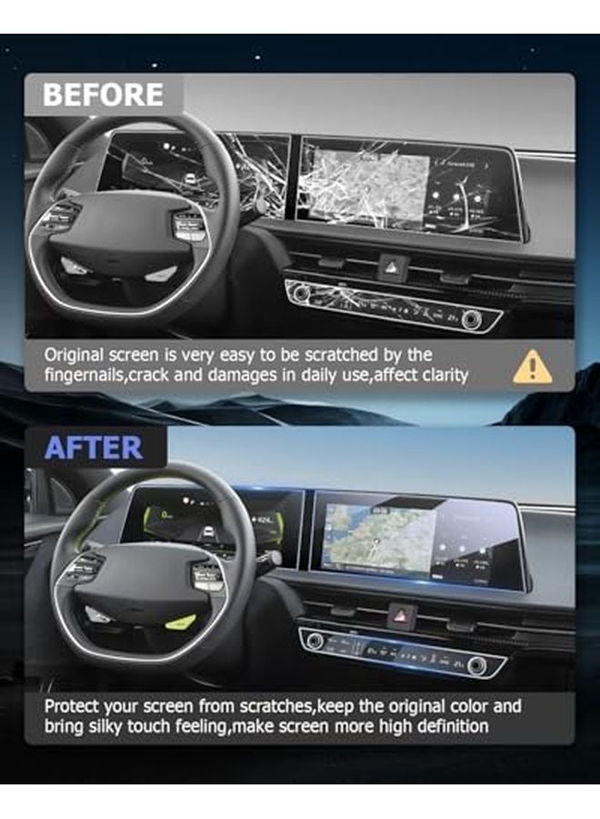 2023 2025 Kia EV6 12.3 Inch Navi Dash Climate Touchscreen Tempered Glass Screen Protector - Image 4