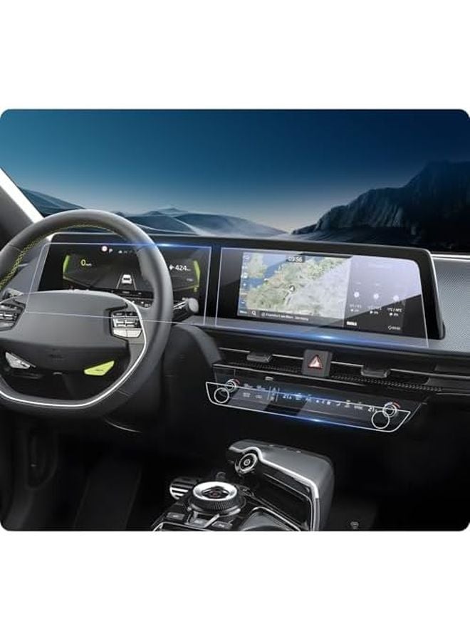 2023 2025 Kia EV6 12.3 Inch Navi Dash Climate Touchscreen Tempered Glass Screen Protector - Image 2