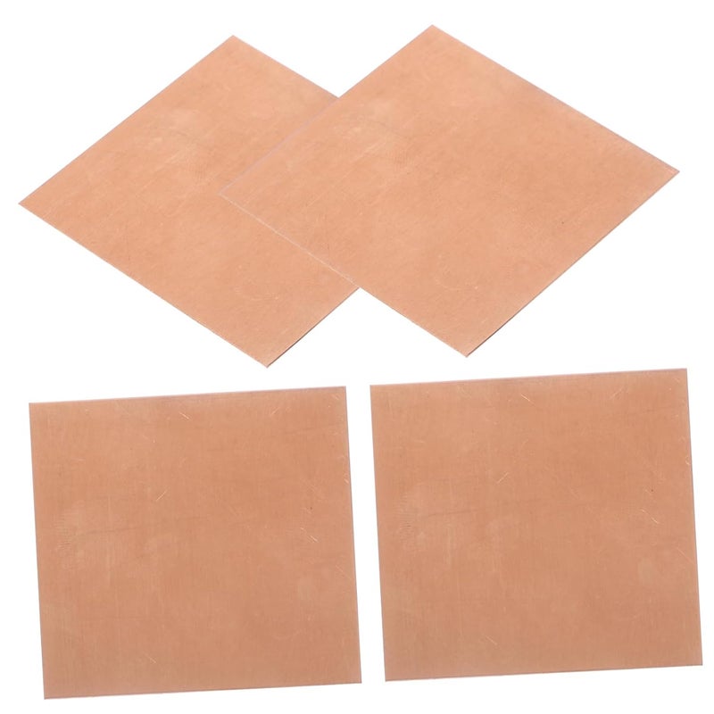 ألواح نحاسية معدنية 4 قطع للحرف اليدوية والمجوهرات DIY والأعمال الكهربائية وبناء النماذج عالية الصلابة - Image 2