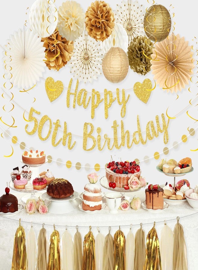 Roetyce Gold Happy 50th Birthday Banner - Image 3