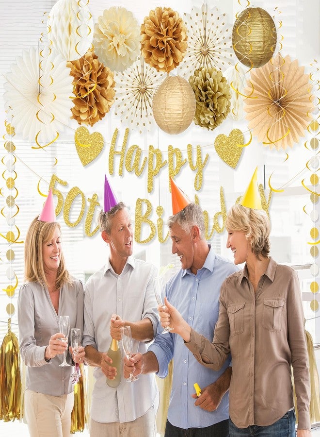 Roetyce Gold Happy 50th Birthday Banner - Image 4