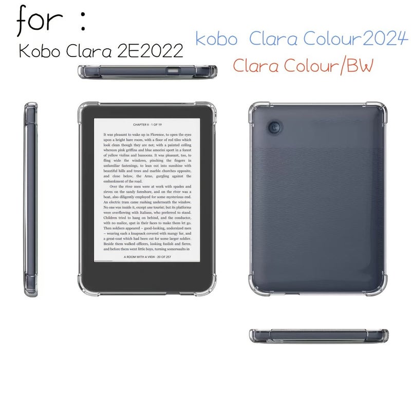 For Kobo Clara 2E Clara Color BW 6 Inch Universal Transparent Soft Shell Case - Image 1