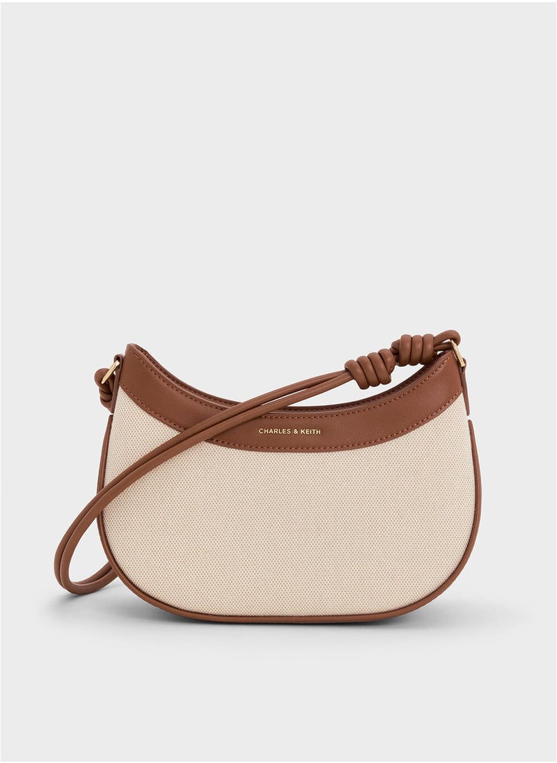 Charles & Keith Sabine Knotted-Strap Curve Shoulder Bag  - Image 1