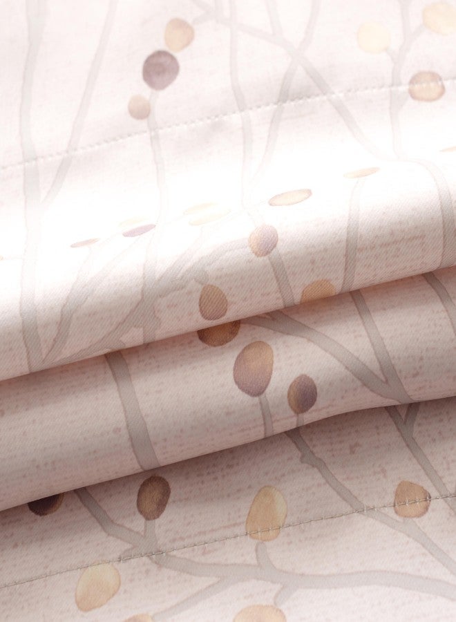 DriftAway Harper Ink Floral Pattern Window Treatment Valance Curtain Living Room Bedroom Dining Room Rod Pocket 52 Inch by 18 Inch Plus 2 Inch Header Watercolor Painting Beige - Image 3