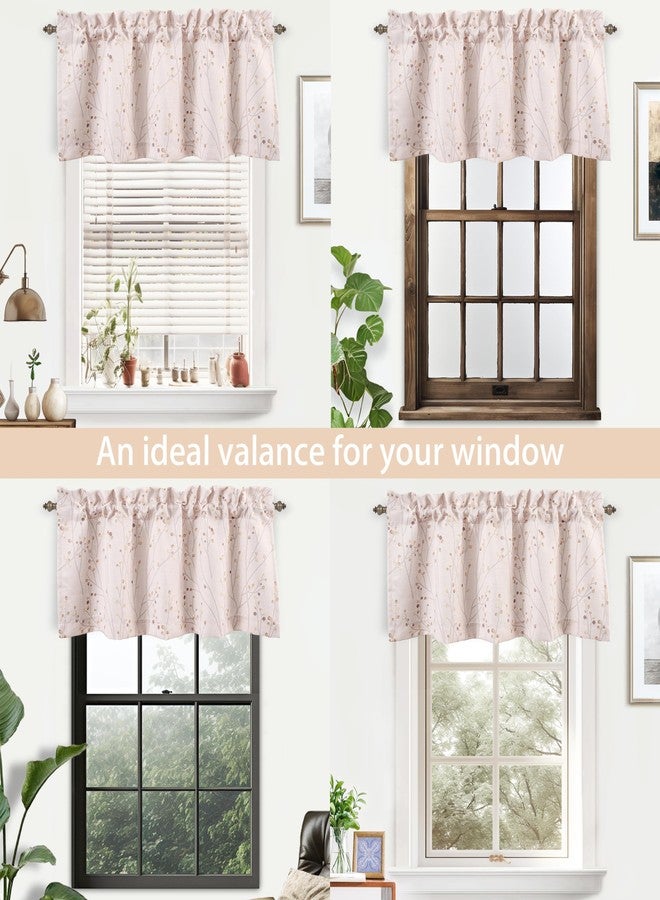 DriftAway Harper Ink Floral Pattern Window Treatment Valance Curtain Living Room Bedroom Dining Room Rod Pocket 52 Inch by 18 Inch Plus 2 Inch Header Watercolor Painting Beige - Image 5