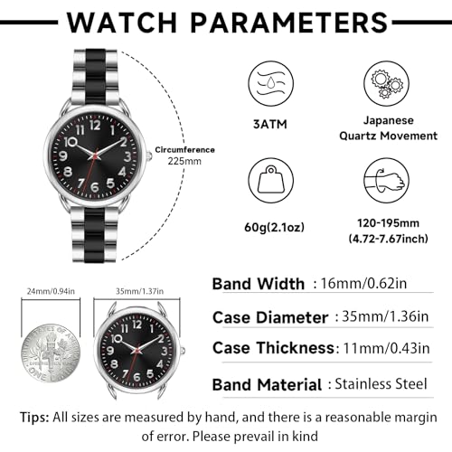 Asan Ge Women Watch Business Classic Stainless Number Quartz Female Watches for Lady Waterproof Easy to Read Fashion Female Wristwatch - Image 2