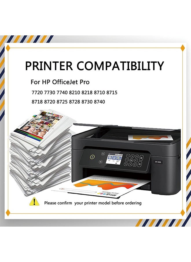 953XL Ink Cartridges Compatible for HP 953XL 953 XL ink, High Yield Compatibles for HP OfficeJet Pro 7720 7730 7740 8210 8218 8710 8715 8718 8720 Printers, 4 Color Pack  - Image 2