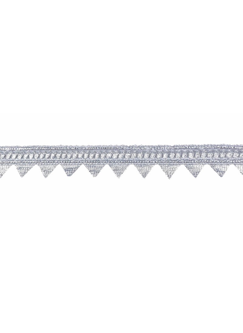 GOELX GOELX Samosa Gota Patti Lace Border For Decorations18 Mtr Width 2 Cm (Silver)  - Image 3