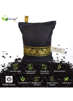 NewSun NewSun Activated Charcoal Air Purifying Bag 2Pack of100G Decorative Natural Pure Odor Absorber for the Home Office and Car Scent Free Family and Pet safe Navy Blue  - Image 3