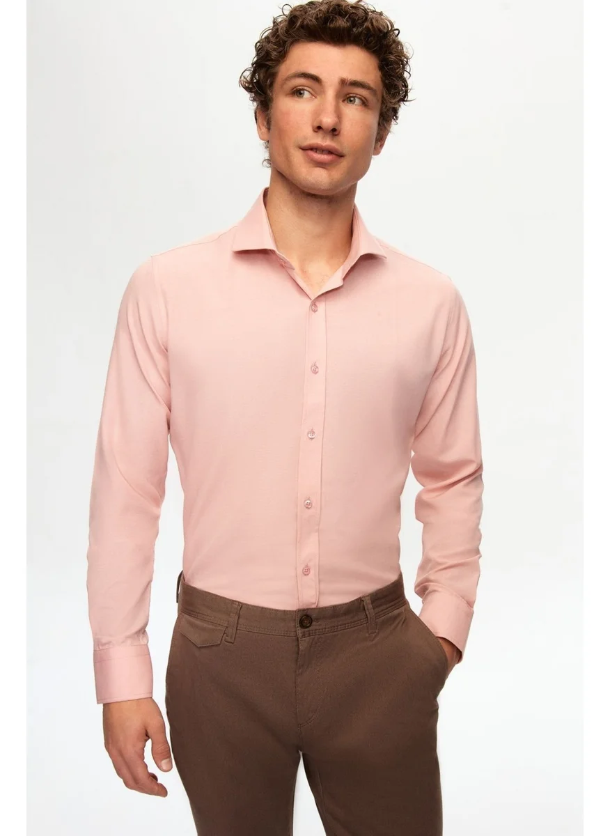 D'S DAMAT Slim Fit Dusty Rose Italian Collar Shirt 2HF02ORT5185
