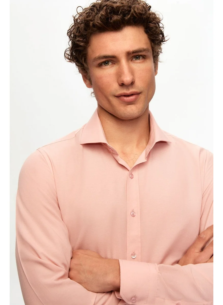 D'S DAMAT Slim Fit Dusty Rose Italian Collar Shirt 2HF02ORT5185