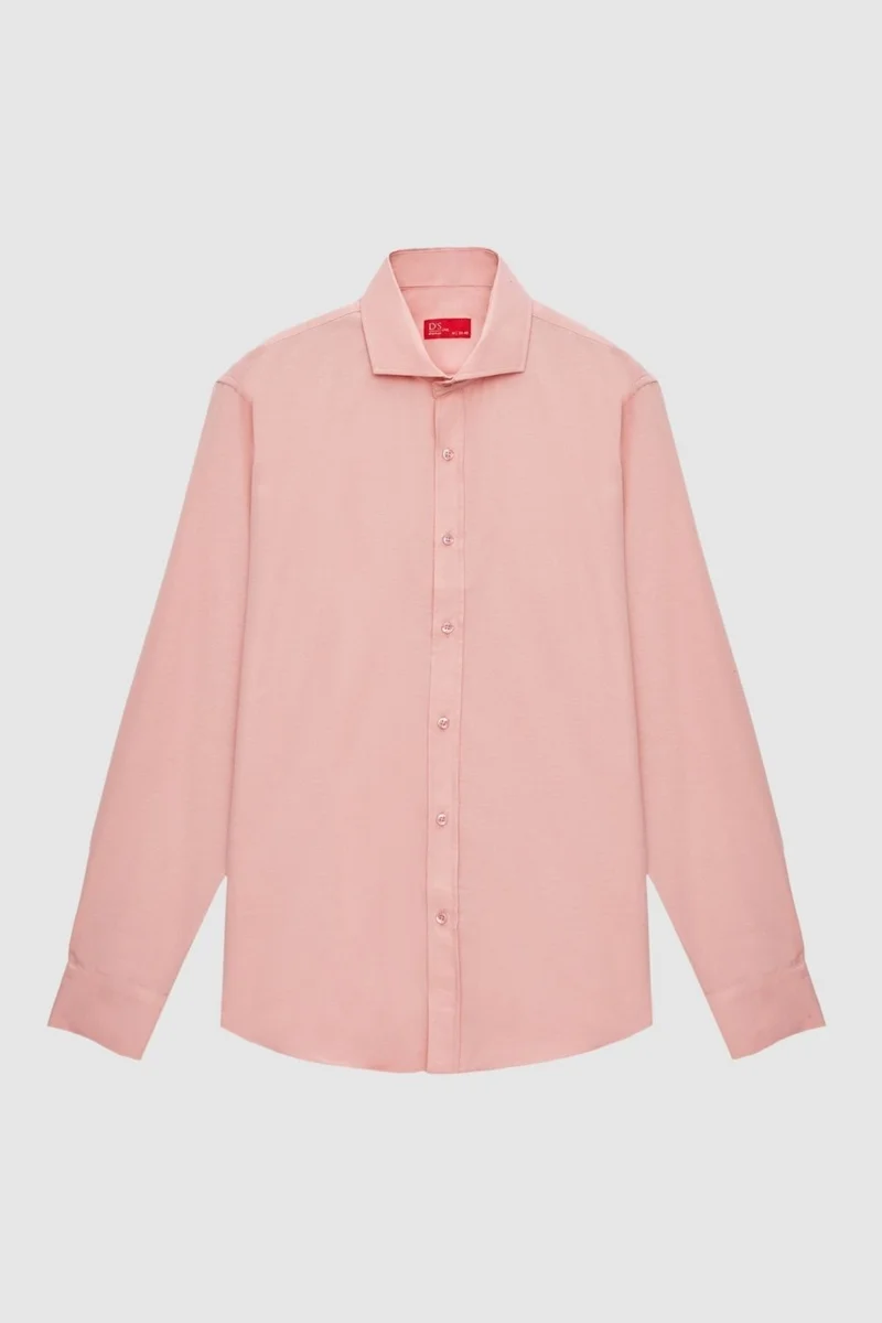 D'S DAMAT Slim Fit Dusty Rose Italian Collar Shirt 2HF02ORT5185
