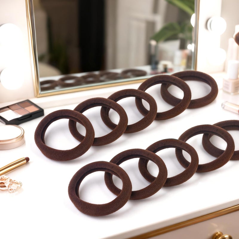 BAOLI 100PCS Brown Hair Ties for Women, Large Ponytail Holders for Thick Hair No Crease, Elastic Hair Bands No Damage, by BAOLI - Image 4