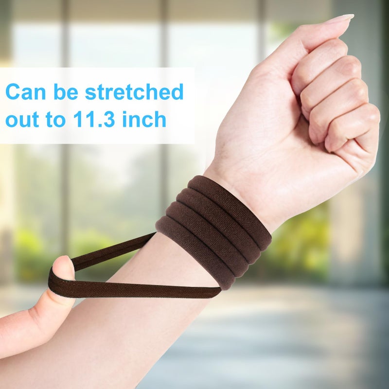 BAOLI 100PCS Brown Hair Ties for Women, Large Ponytail Holders for Thick Hair No Crease, Elastic Hair Bands No Damage, by BAOLI - Image 3