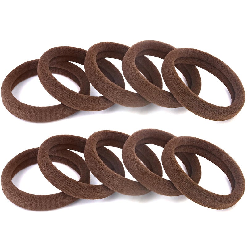 BAOLI 100PCS Brown Hair Ties for Women, Large Ponytail Holders for Thick Hair No Crease, Elastic Hair Bands No Damage, by BAOLI - Image 1