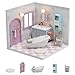 Kisoy Dollhouse Miniature with Furniture Kit DIY 3D Wooden DIY House Kit A Corner of a Small Apartment Style with Dust Cover LEDHandmade Tiny House Toys for Kids Adults Gift Bathroom - Image 2