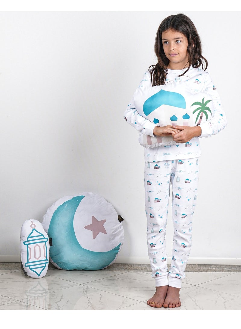 Hilalful HilalFul Pyjama Set For Unisex Kids & Children | 6-8 Years | 100% Organic Cotton | Eco-Friendly | Soft & Breathable Fabric | Kids Sleepwear Clothing | Comfortable | Hypoallergenic | Skin Friendly - Image 2