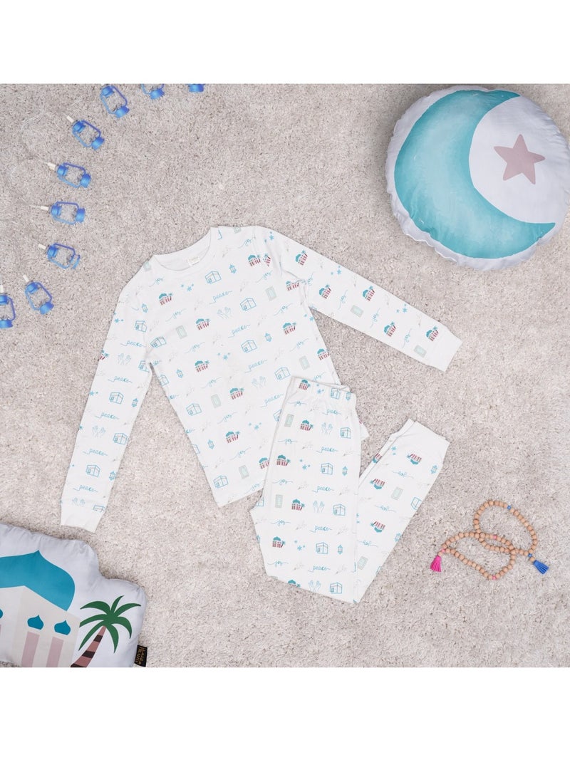Hilalful HilalFul Pyjama Set For Unisex Kids & Children | 6-8 Years | 100% Organic Cotton | Eco-Friendly | Soft & Breathable Fabric | Kids Sleepwear Clothing | Comfortable | Hypoallergenic | Skin Friendly - Image 3