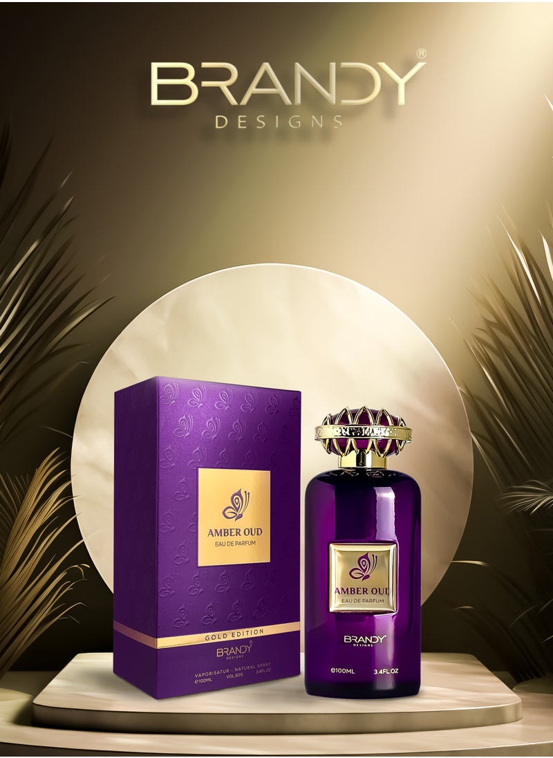 BRANDY DESIGNS - Amber Oud Eau de Parfum/Perfume 100ml - Luxury Fragrance for Men and Women-Enjoy an Exclusive Special Gift - Image 1