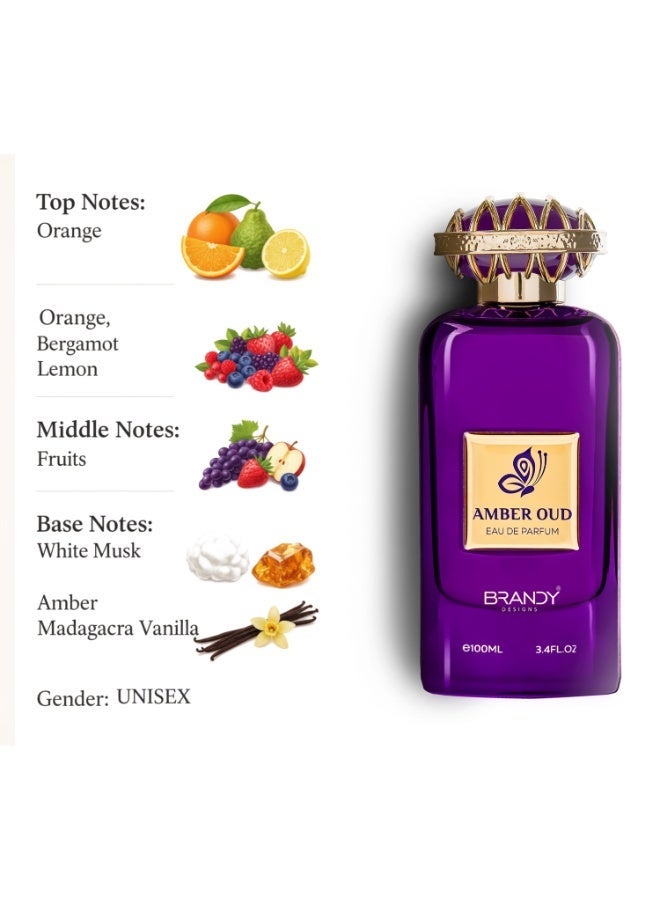 BRANDY DESIGNS Amber Oud Eau de Parfum/Perfume 100ml - Luxury Fragrance for Men and Women-Enjoy an Exclusive Special Gift - Image 3