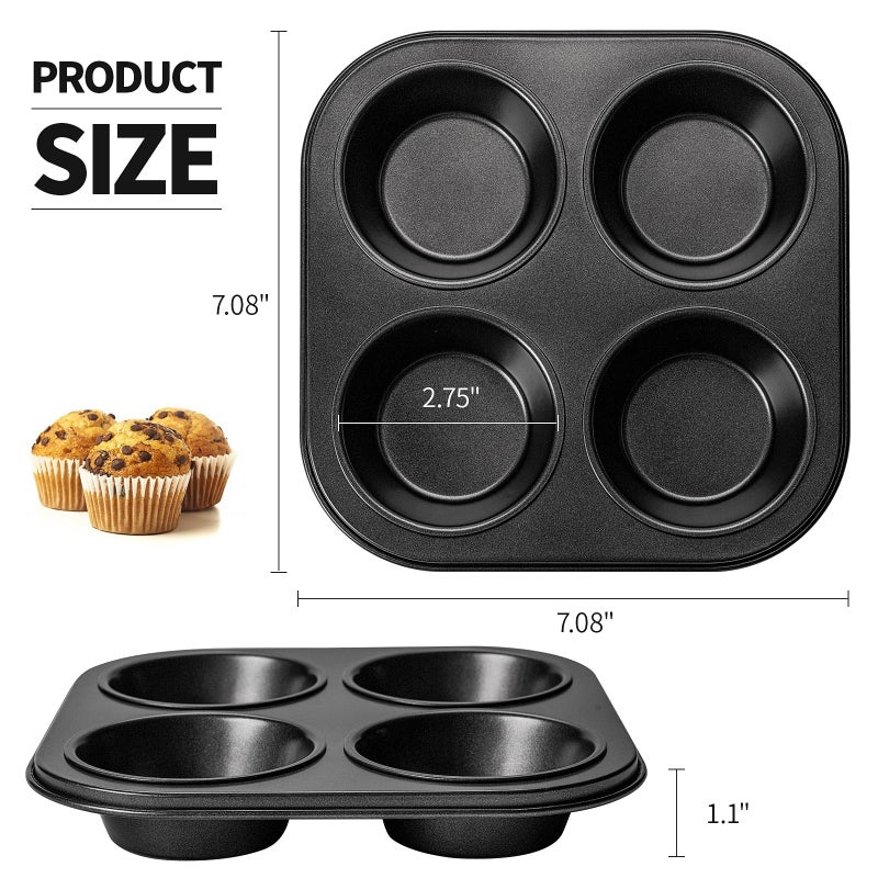 Yomvzake Air Fryer Muffin Pan, 2 Pack Cupcake Molds for Air Fryer Toaster Oven, Nonstick Cupcake Baking Pan for Counter Top Oven Small Oven - Image 4