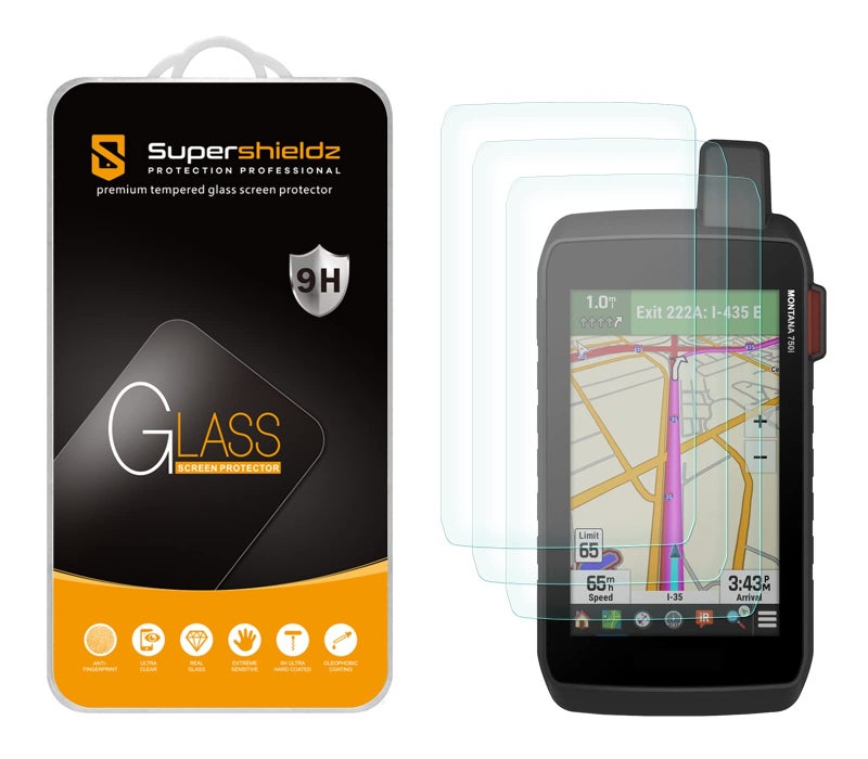 Supershieldz (3 Pack) Designed for Garmin Montana 760i/ 750i/ 710/700/ 700i Tempered Glass Screen Protector, Anti Scratch, Bubble Free - Image 1