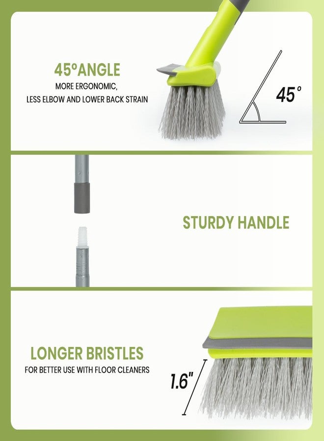 TrueYee Floor Scrub Brush 2 in 1 Scrape and Stiff Bristle Deck Brush for Cleaning Concrete, Patio, Garage, Kitchen, Carpet and Bathroom 57" Long Handle - Image 3