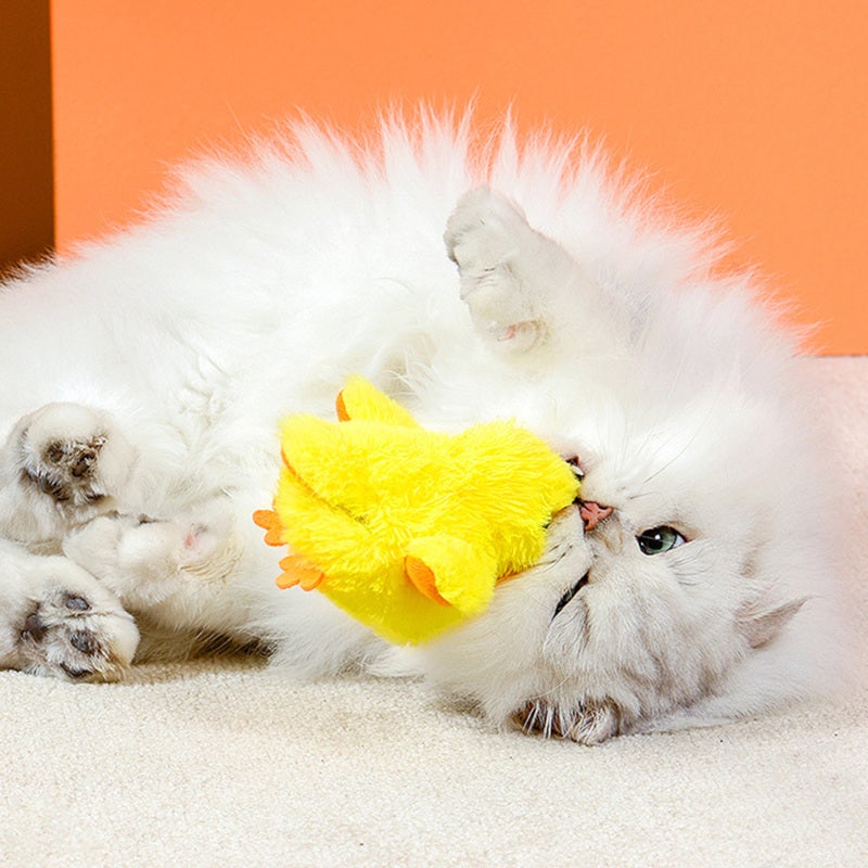 Electric Duckling Cat Toy: 3 Modes - Vibrating Simulated Quack, Soft Simulation Fur USB Rechargeable for Indoor Cats - Image 5