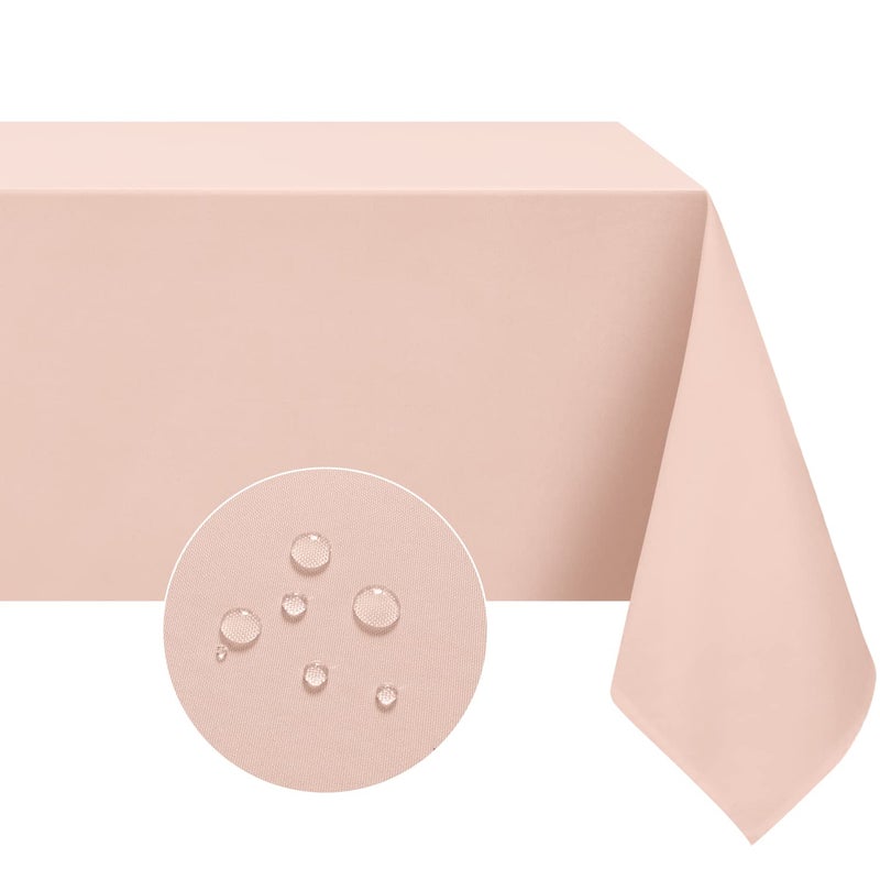 Softalker Rectangle Tablecloth Waterproof  Stain Resistant Table Cloths Wrinkle Free Fabric Washable 210GSM Polyester Table Cover for SpringPartyOutdoor  60 x 102 inchPink