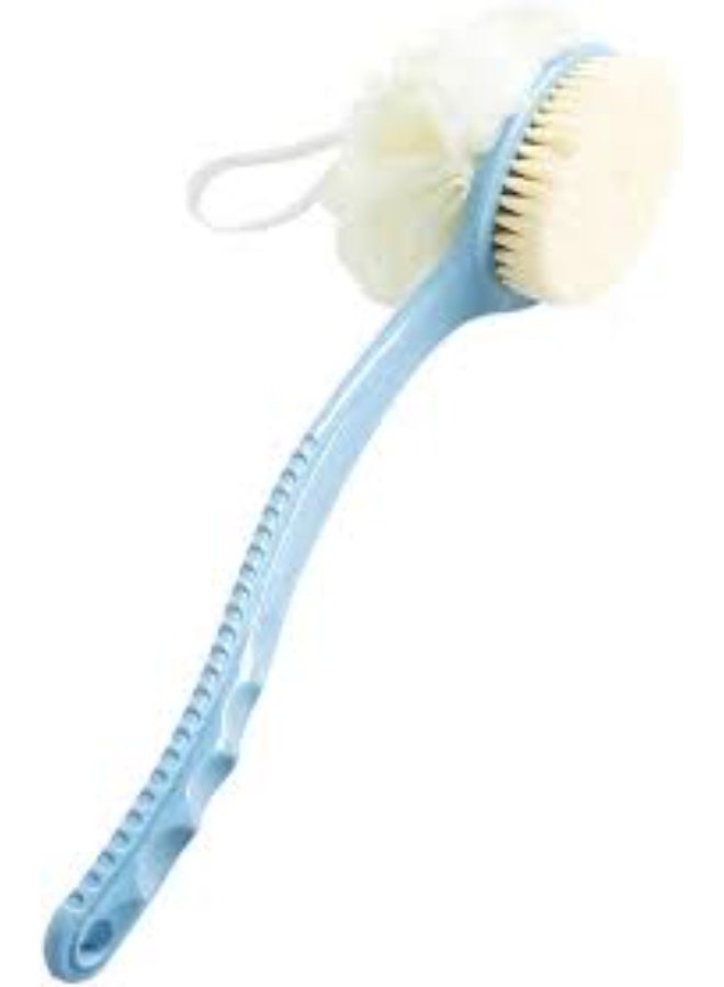 Long-Handle Double-Sided Bath Brush – Gentle Body and Back Cleansing and Soft Exfoliation – Soft Bristles on One Side and Mesh Sponge on the Other – Ideal for Daily Use for Men and Women – Single Piece (Color May Vary) - Image 5