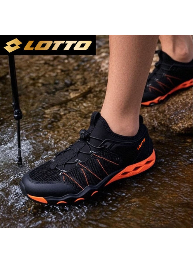 Lotto Men's Creek Shoes Outdoor Hiking Mountaineering Breathable Quick-dry Water-resistant Non-slip Sports Shoes 5969 Black/orange Size 40 - Image 4