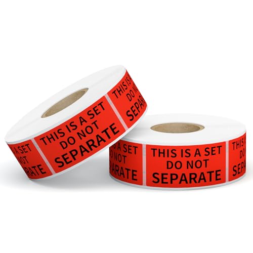 Anylabel 1" x 2" This is a Set Do Not Separate Stickers, Fluorescent Red Packing Labels for Shipping Bundle Sets and Multi-Pack Products Permanent Adhesive (2 Rolls, Total 1000 Labels) - Image 1
