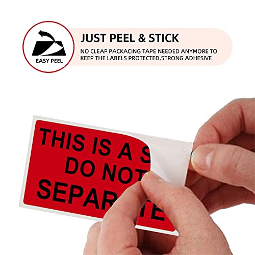 Anylabel 1" x 2" This is a Set Do Not Separate Stickers, Fluorescent Red Packing Labels for Shipping Bundle Sets and Multi-Pack Products Permanent Adhesive (2 Rolls, Total 1000 Labels) - Image 5