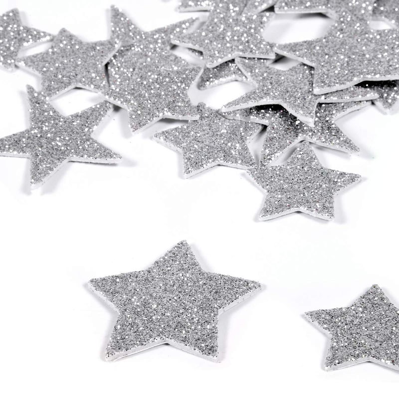 iKammo 6 Pack Glitter Foam Gold Star Letter Stickers 3D Planner Stickers  Easy PeelOff  DIY Arts and Crafts Daily Planner Bullet Journals Silver Star - Image 1