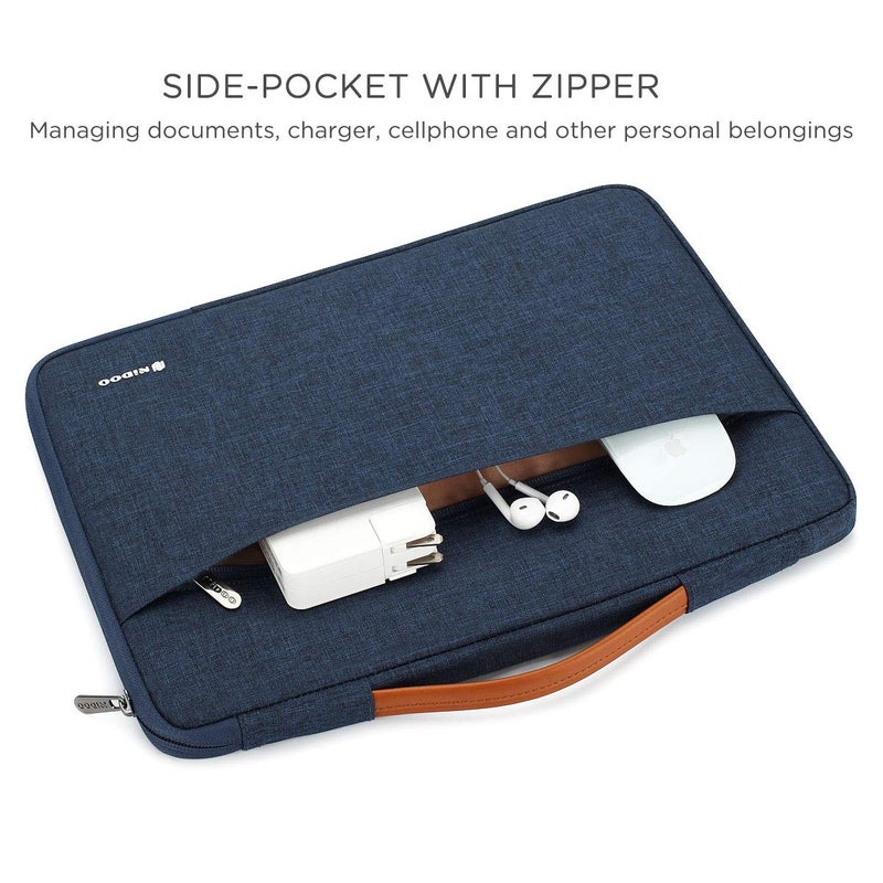 NIDOO 13 inch Laptop Sleeve case Notebook Bag Protective Handbag for 13" MacBook Air / 13.5" Surface Book / 13.3" ThinkPad L380 L390 Yoga / 13.9" Lenovo Yoga C930 / 14" HP EliteBook 1040, Blue - Image 3