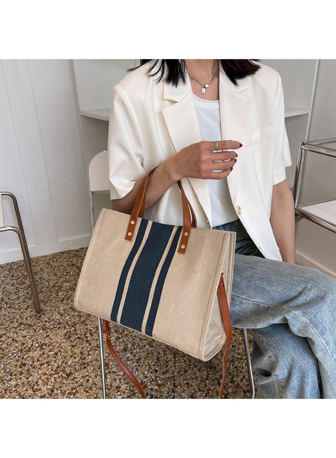 Unisex Contrast Striped Crossbody Bag, Large Capacity Shoulder Bag Sling Bag Side Bag for Men and Women, Magnetic Buckle Handbag Tote Bag Satchel Bags Laptop Bag for College Students  - Image 3