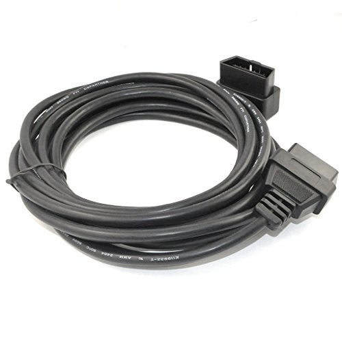 OLLGEN 5M/16.4ft OBD II Cable OBD2 16 Pin Right/Left Angle Male to Female OBD Extenstion Cable for Car Auto Diagnostic Extender Cord Adapter - Image 2