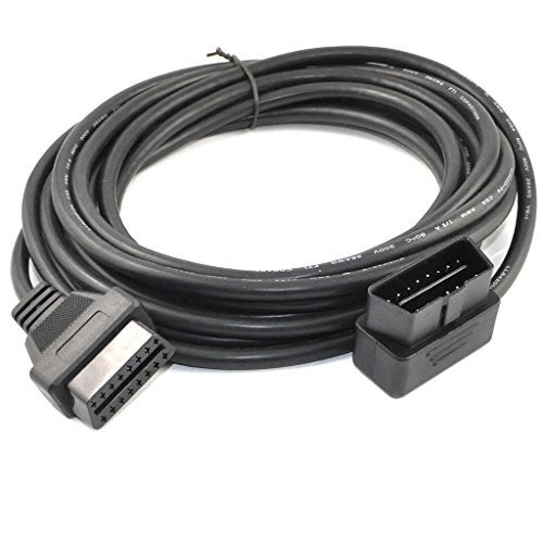 OLLGEN 5M/16.4ft OBD II Cable OBD2 16 Pin Right/Left Angle Male to Female OBD Extenstion Cable for Car Auto Diagnostic Extender Cord Adapter - Image 1