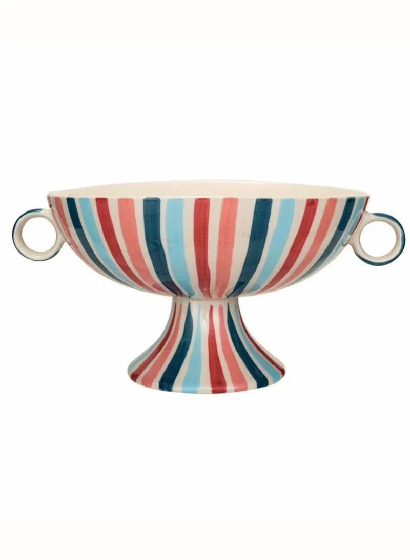 سوق الزعفران وعاء زخرفي مُزين يدويًا بخطوط ومقابض