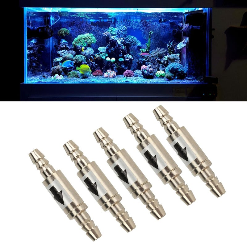 5Pcs Stainless Steel 1 Way Check Valve, Prevents Water Backflow for Fish Tank Aquarium CO2 Supply System, with Rust Proof Design for O3 Generators - Image 2