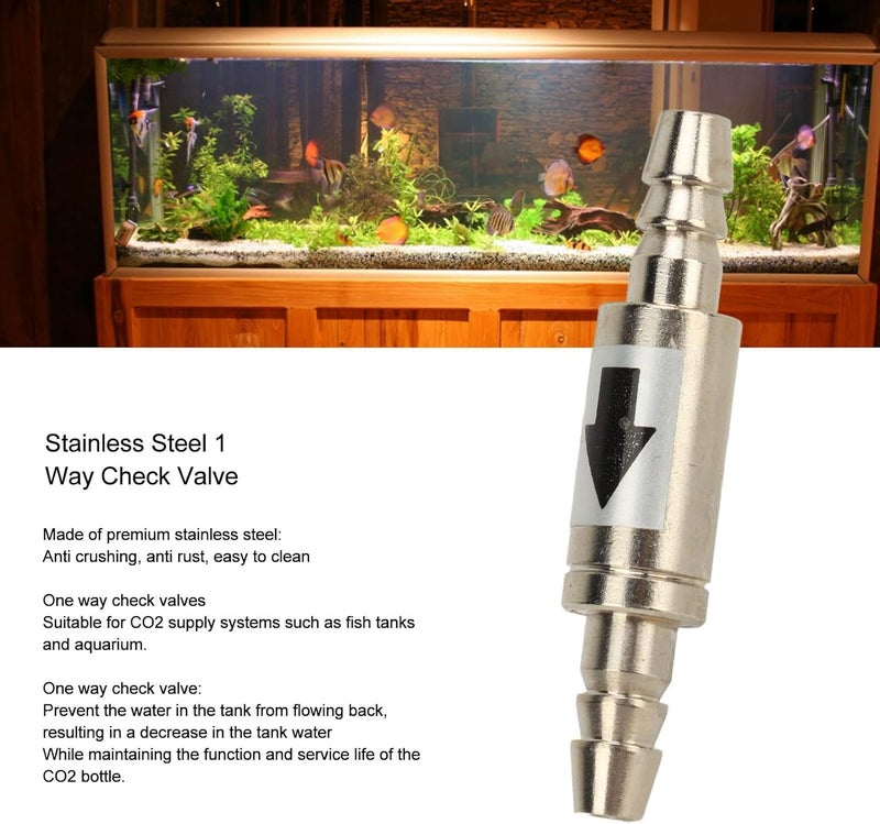 5Pcs Stainless Steel 1 Way Check Valve, Prevents Water Backflow for Fish Tank Aquarium CO2 Supply System, with Rust Proof Design for O3 Generators - Image 5