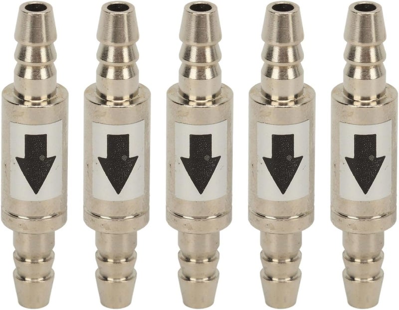 5Pcs Stainless Steel 1 Way Check Valve, Prevents Water Backflow for Fish Tank Aquarium CO2 Supply System, with Rust Proof Design for O3 Generators - Image 1