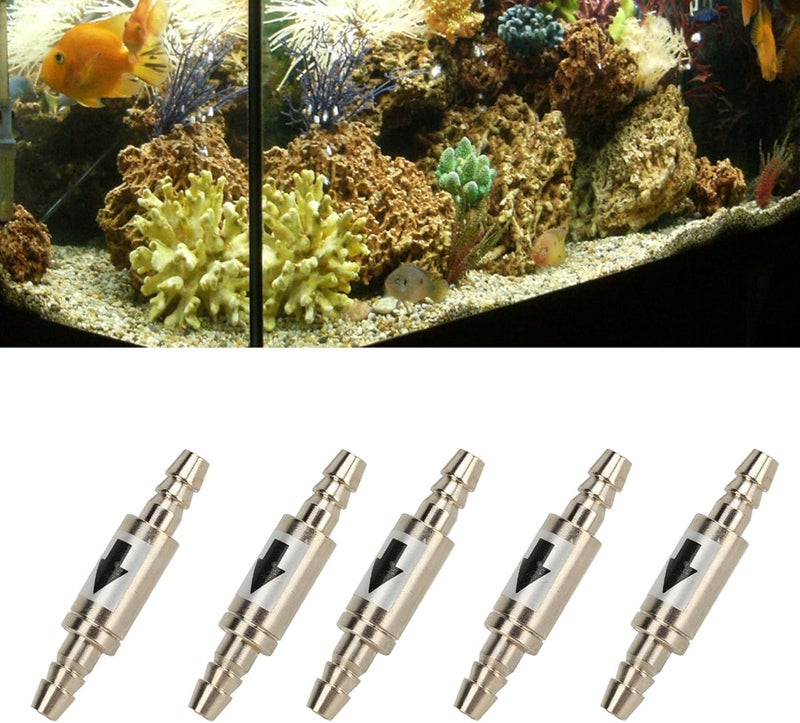 5Pcs Stainless Steel 1 Way Check Valve, Prevents Water Backflow for Fish Tank Aquarium CO2 Supply System, with Rust Proof Design for O3 Generators - Image 3