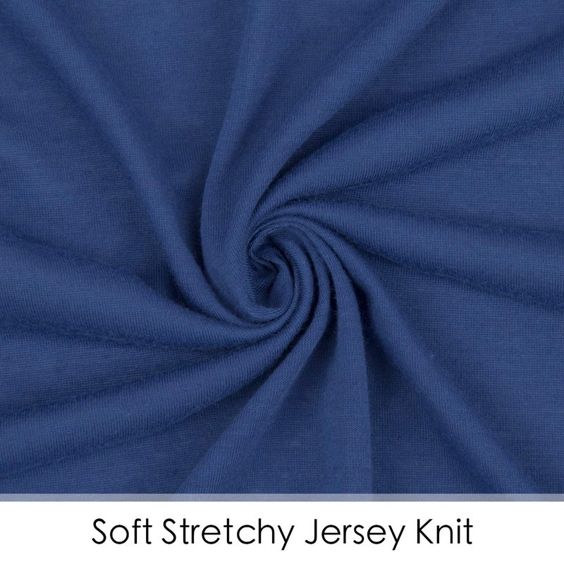 TILLYOU Changing Pad Cover Set in Soft Jersey Material - Fits 32"/34''x16 Contoured Pad for Babies, Navy Blue & Lt Green - Image 2