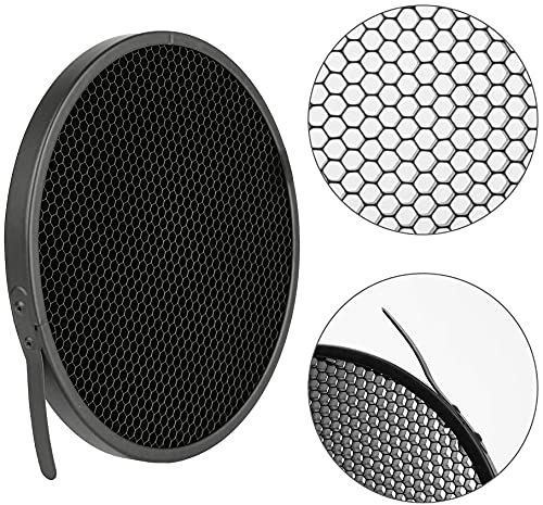Soonpho 7" Standard Reflector Diffuser Lamp Shade Dish with 10° /30°/ 50° Degree Honeycomb Grid White Soft Cloth for Bowens Mount Studio Strobe Flash Light Speedlite - Image 3