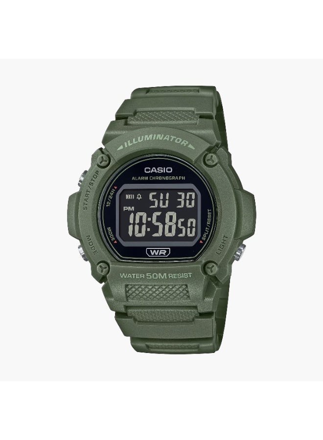 CASIO Digital Green Resin Band Watch W-219HC-3BVDF