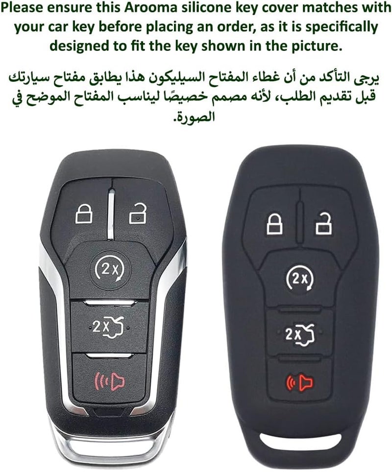 5 Buttons Silicone Key Shell Cover Case for Ford Fusion Explorer Mustang Edge F150 F250 F350 Lincoln MKZ MKC, Remote Protection Case - Image 2